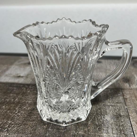 Other - Vintage Crystal Clear Creamer Raised Rose Designs Lot of Detail